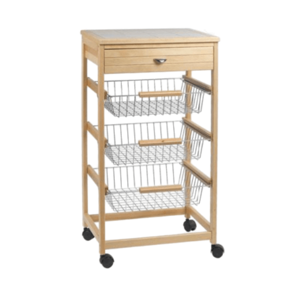 CARRELLO CUCINA CALGARY 3 CESTI MDF BCO