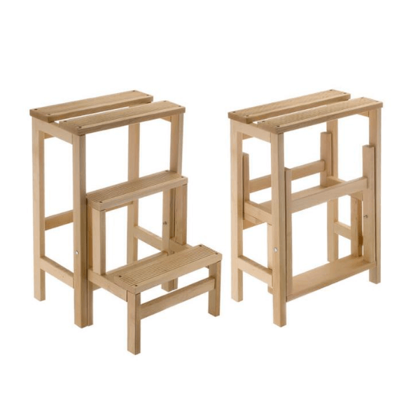 sgabello con ribalta legno faggio