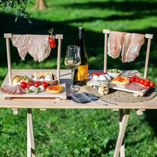 Tagliere servizio aperitivo appendi prosciutto in legno di faggio - S - 31x18x25,5 (2) (1)