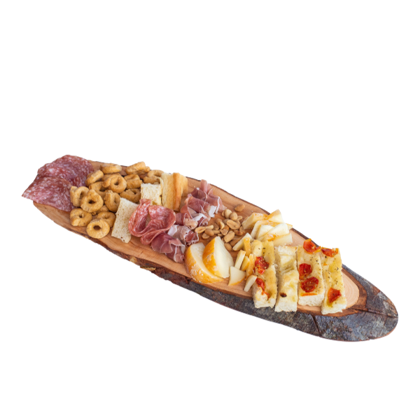 Tagliere ovale con corteccia - 50x18x2.5cm