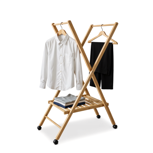 Stira & Appendi, Carrello Appendiabiti, Pieghevole e Salvaspazio, 62,49x122hcm,