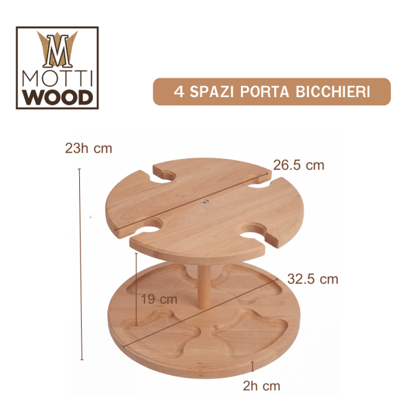 ALZATINA 4 BICCHIERI IN LEGNO APERTIIVO ALZATINA 4 BICCHIERI IN LEGNO APERTIIVO